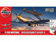 Airfix - P-51D Mustang vs Messerschmitt Bf109F-4 Dogfight Double Model Set, 1/72, A50193