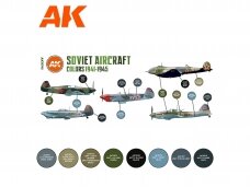 AK Interactive - 3rd generation - Akrilinių dažų rinkinys Soviet Aircraft Colors 1941-1945, AK11741