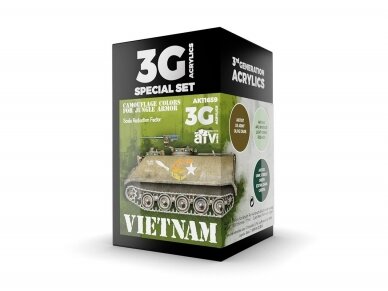 AK Interactive - 3rd generation - Acrylics paint set Vietnam Camouflage Colors for Jungle Armor, AK11659