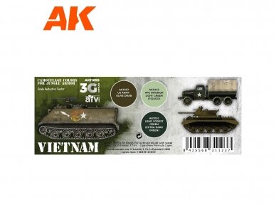 AK Interactive - 3rd generation - Acrylics paint set Vietnam Camouflage Colors for Jungle Armor, AK11659 1