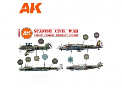 AK Interactive - 3rd generation - Aкрил набор красок Spanish Civil War – Legion Condor Aircraft Colors, AK11714 1