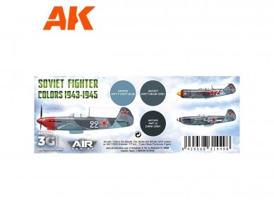 AK Interactive - 3rd generation - Akrilinių dažų rinkinys Soviet Fighter Colors 1943-1945, AK11742 1