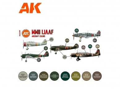 AK Interactive - 3rd generation - Aкрил набор красок WWII IJAAF Aircraft Colors, AK11735 1