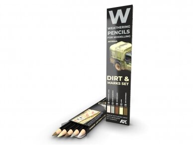 AK Interactive - Weathering Pencils DIRT & MARKS Set, AK10044