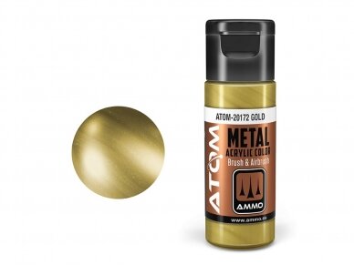 AMMO MIG - ATOM Akrila krāsas METALLIC Gold, 20ml, 20172 1