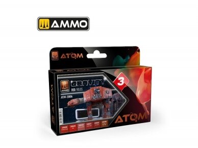 AMMO MIG - ATOM Acrylic paint set Gravity 3 - Red, 20806