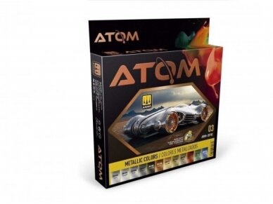 AMMO MIG - ATOM Akrüül värvikomplekt Metallic, 20702 1