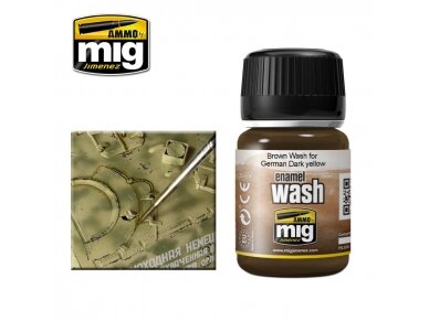 AMMO MIG - Vananemisvahend BROWN WASH FOR GERMAN DARK YELLOW, 35ml, 1000