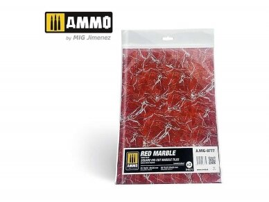 AMMO MIG - Red Marble. Square die-cut marble tiles 8777