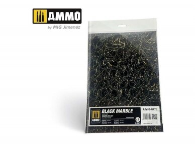 AMMO MIG - modelleerimiseks Black Marble. Round die-cut for bases for wargames 8775