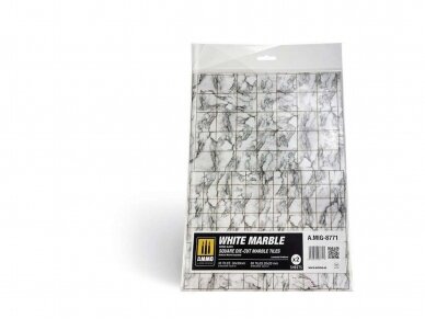 AMMO MIG - modelleerimiseks White Marble. Square die-cut marble tiles 8771 1