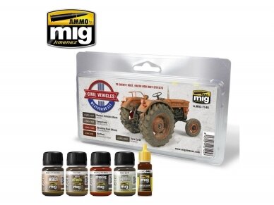 AMMO MIG - Sendinimo rinkinys CIVIL VEHICLES WEATHERING SET, 7145