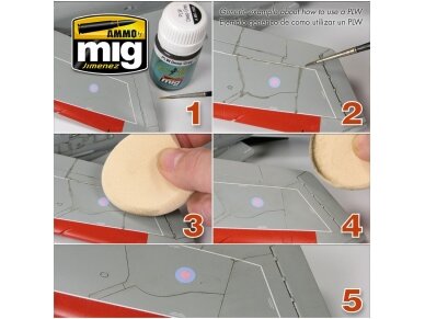 AMMO MIG - Sendinimo priemonė PANEL LINE WASH LIGHT GREY, 35ml, 1600 1