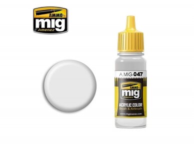 AMMO MIG - Akriliniai dažai SATIN WHITE, 17ml, 0047