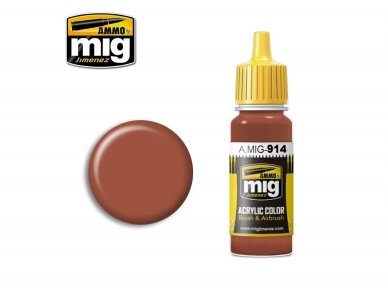 AMMO MIG - Akriliniai dažai RED BROWN LIGHT, 17ml, 0914