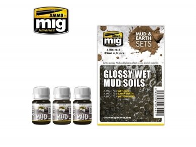 AMMO MIG - Набор эффектов старения GLOSSY WET MUD SOILS, 7442