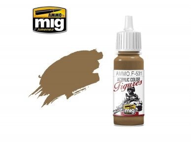 AMMO MIG - Akriliniai dažai figūrėlėms LIGHT BROWN, 17ml, F531