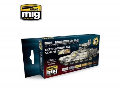 AMMO MIG - Acrylic paint set RUSSIAN EXPO CAMOUFLAGE SCHEME, 7162