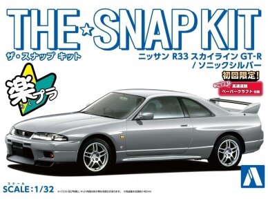 Aoshima - The Snap Kit Nissan R33 Skyline GT-R Sonic Silver, 1/32, 06457