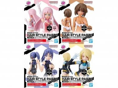 Bandai - 30MS OptionHair Style Parts Vol.6 All 4 Types, 64223