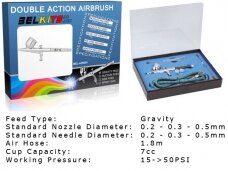 BelKits - Gravity Feed - Double Action aerografas 0.2mm, 0,3mm, 0,5mm,  BEL-AIR004