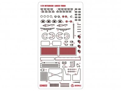 Beemax - Mitsubishi Lancer Turbo '84 RAC Rally Ver. Набор дополнений к модели, 1/24, E24022 2