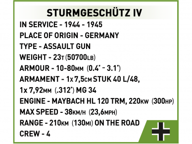 COBI - Konstruktorius Sturmgeschütz IV Sd.Kfz.167, 1/28, 2576 9