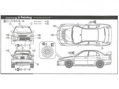 Fujimi - Mitsubishi Lancer Evolution VI GSR w/Masks, 1/24, 03923 8