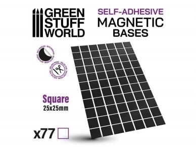 Green stuff world - Square Magnetic Sheet SELF-ADHESIVE - 25x25mm, 10849 1