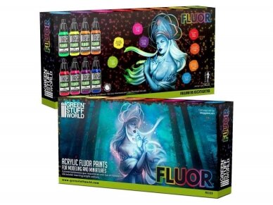 Green stuff world - Set x8 Fluor Paints, 9353