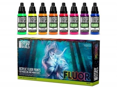 Green stuff world - Set x8 Fluor Paints, 9353 1