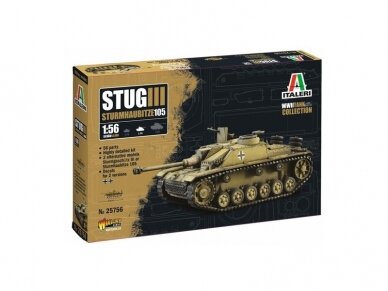 Italeri - Stug III - Sturmhaubitze 105, 1/56, 25756