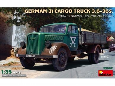 Miniart - German Opel Blitz 3t Cargo Truck 3,6-36S. Pritsche-Normal-Type Military Service, 1/35, 35442