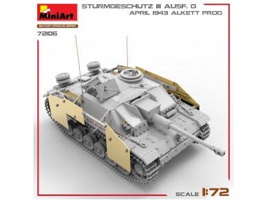 Miniart - Sturmgeschütz StuG III Ausf. G April 1943 Alkett Prod., 1/72, 72106 9