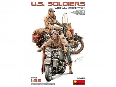 Miniart - U.S. Soldiers with WLA motorcycles, 1/35, 35422