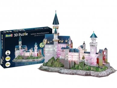 Revell - 3D Dėlionė Neuschwanstein Castle - LED Edition, 00151