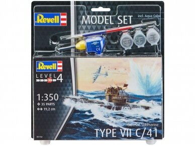 Revell - German Submarine Type VII C/41 dovanų komplektas, 1/350, 65154 1