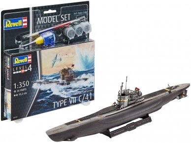 Revell - German Submarine Type VII C/41 dāvanu komplekts, 1/350, 65154