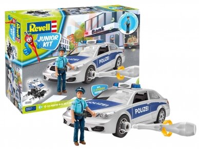 Revell - JUNIOR KIT Police car with figure, 1/20, 00820