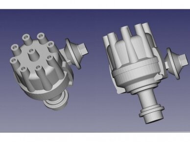 SCALE PRODUCTION - V8 Distributor With Ignition Wire (Распределитель V8 с проводом зажигания) 1шт. черный, 24208BK