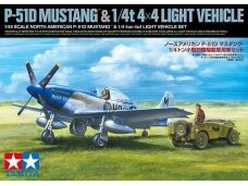 Tamiya - North American P-51D Mustang & 1/4 ton 4x4 Light Vehicle Set, 1/48, 25205