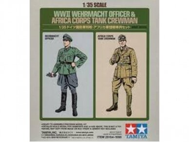 Tamiya - WWII Wehrmacht Officer & Africa Corps Tank Crewman (2-Figure Set), 1/35, 25154