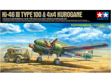 Tamiya - Mitsubishi Ki-46 III Type 100 & 4X4 Light Vehicle Kurogane Set, 1/48, 25217