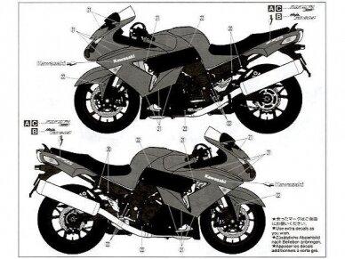 Tamiya - Kawasaki ZZR 1400, 1/12, 14111 6