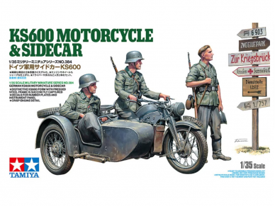 Tamiya - Zündapp KS600 Motorcycle & Sidecar, 1/35, 35384