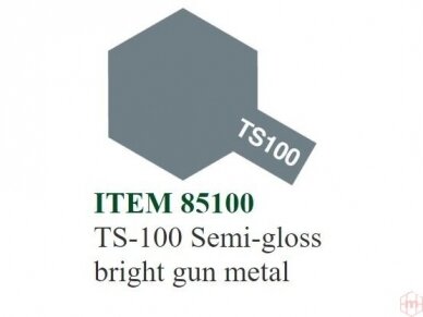 Tamiya - TS-100 Semi-gloss bright gun metal, 100ml