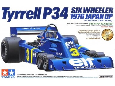 Tamiya - Tyrrell P34 SIX WHEELER 1976 JAPAN GP (w/PHOTO-ETCHED PARTS), 1/20, 20058