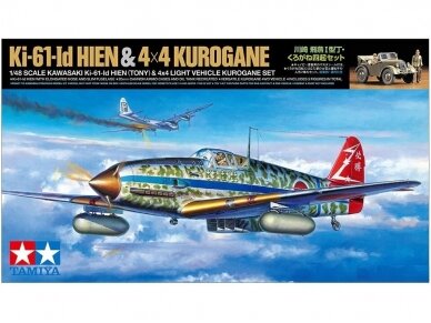 Tamiya - Kawasaki Ki-61-Id Hien (Tony) & 4x4 Light Vehicle Korugane Set, 25203