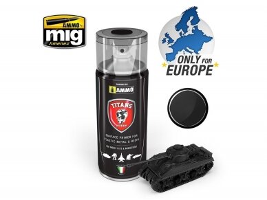 TITANS HOBBY - BLACK MATT PRIMER 400ml, 100