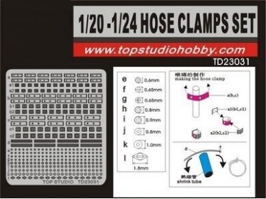 Top Studio - Hose Clamps Set (žarnų sąvaržų rinkinys), 1/20, 1/24, TD23031 1